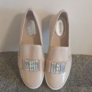 Michael Kors  Blush Tan Faux Patent Women's Sneakers Size 6.5